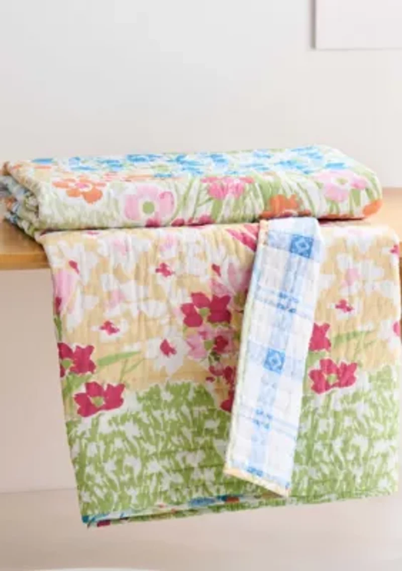 Blooming Hillside Quilted Throw