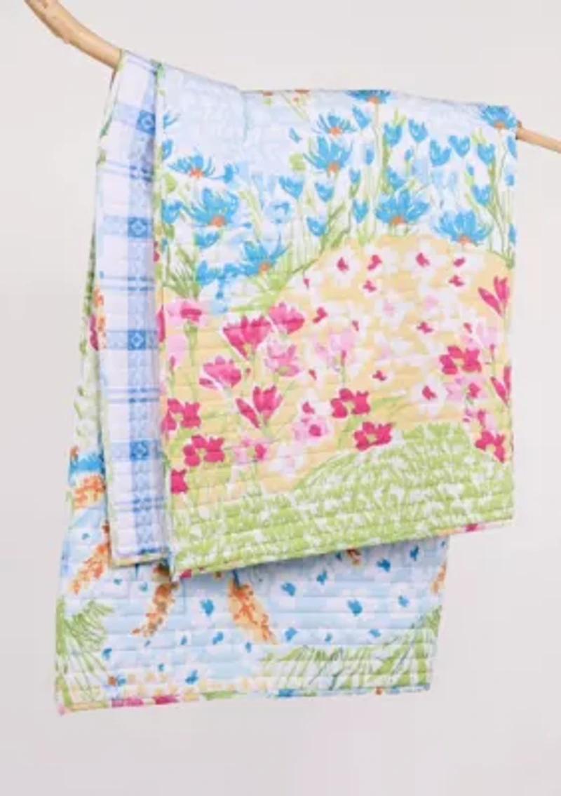 Blooming Hillside Quilted Throw