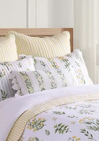 Daffodil Embroidered Floral Tassels Pillow 12x24