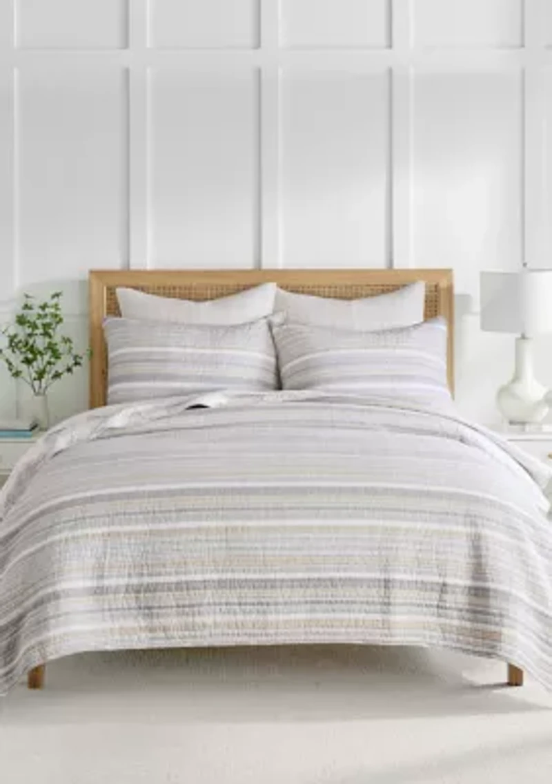 Bayshore Taupe Quilt Set