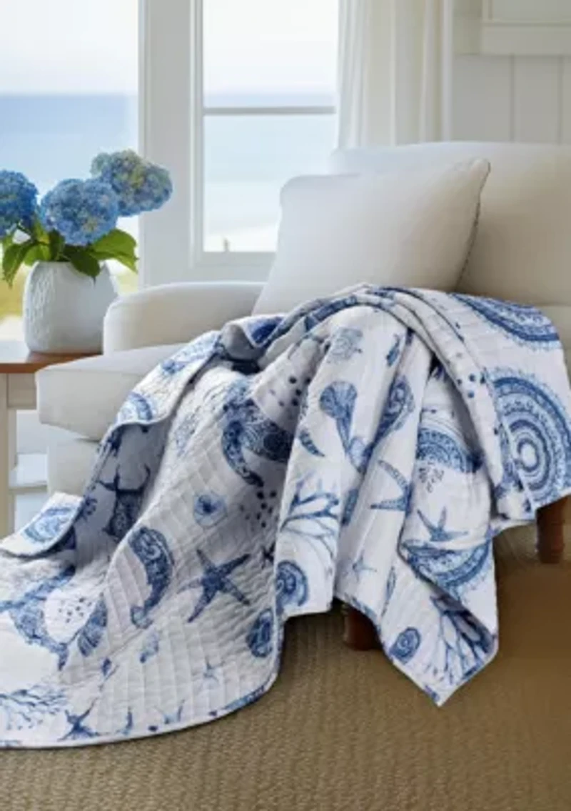 Batik Ocean Quilted Throw