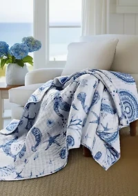 Batik Ocean Quilted Throw