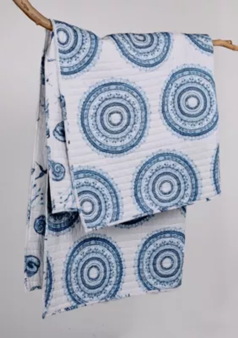 Batik Ocean Quilted Throw