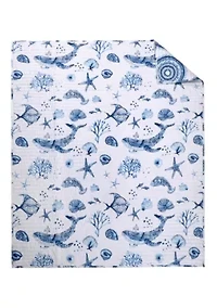 Batik Ocean Quilted Throw