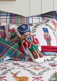 Festive Nutcrackers  Shaped Figure 18" Pillow