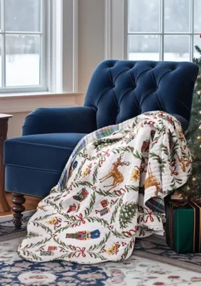 Festive Nutcrackers Quilted Throw