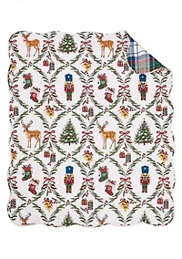 Festive Nutcrackers Quilted Throw