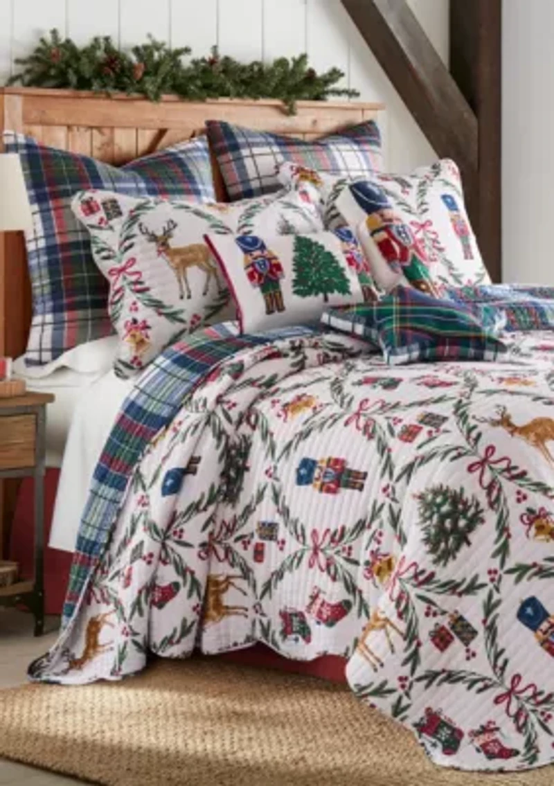Festive Nutcrackers Euro Sham Set of 2