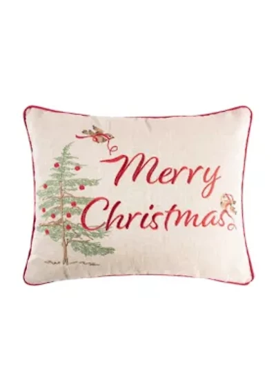 Tinsel Tidings EmbroideBirds & Trees Pillow