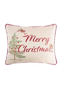 Tinsel Tidings EmbroideBirds & Trees Pillow