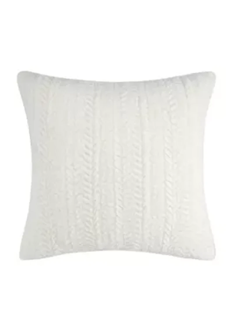 Tinsel Tidings Fur Cable Stripes Pillow 14x18