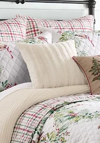 Tinsel Tidings Fur Cable Stripes Pillow 14x18