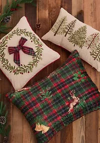 Merry Tartan Bow Pillow