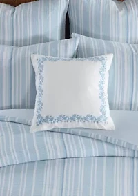 Boracay Stripe Floral Embroidered Pillow