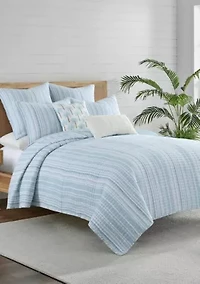 Boracay Stripe Crewel Palm Tree Pillow