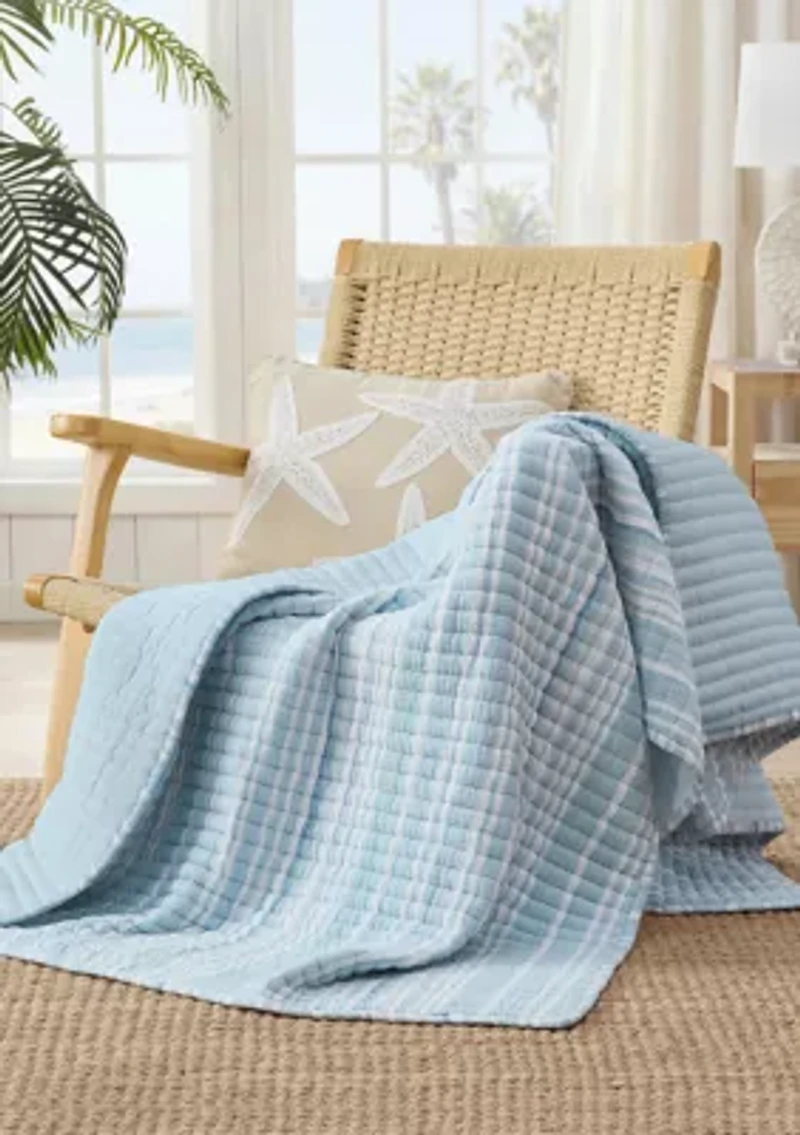 Boracay Stripe Muslin Quilted Throw