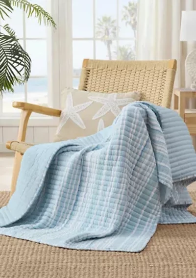Boracay Stripe Muslin Quilted Throw