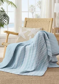 Boracay Stripe Muslin Quilted Throw