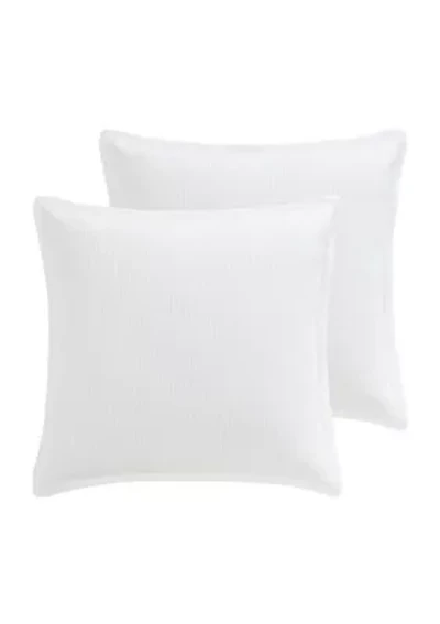 Cotton Tencel Matelasse Euro Sham set of 2 Unquilted