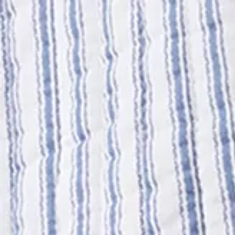 Tobago Stripe Blue Quilted Throw