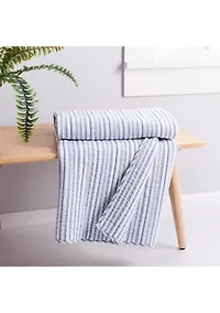 Tobago Stripe Blue Quilted Throw