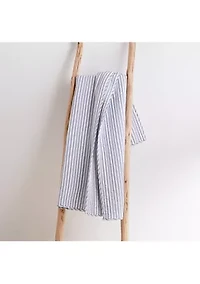 Tobago Stripe Blue Quilted Throw