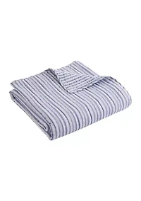 Tobago Stripe Blue Quilted Throw