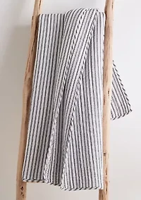 Tobago Stripe Charcoal Quilted Throw