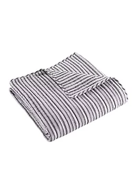 Tobago Stripe Charcoal Quilted Throw
