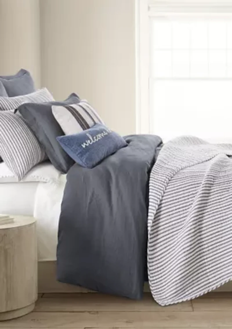 Tobago Stripe Taupe Twin Quilt Set