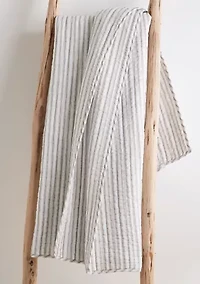Tobago Stripe Taupe Quilted Throw