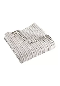 Tobago Stripe Taupe Quilted Throw