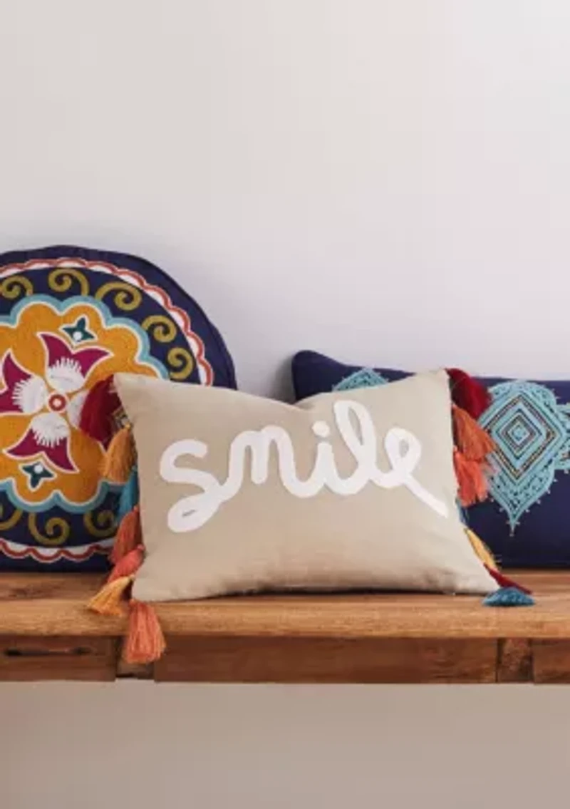 Lira Smile Pillow with Tassels