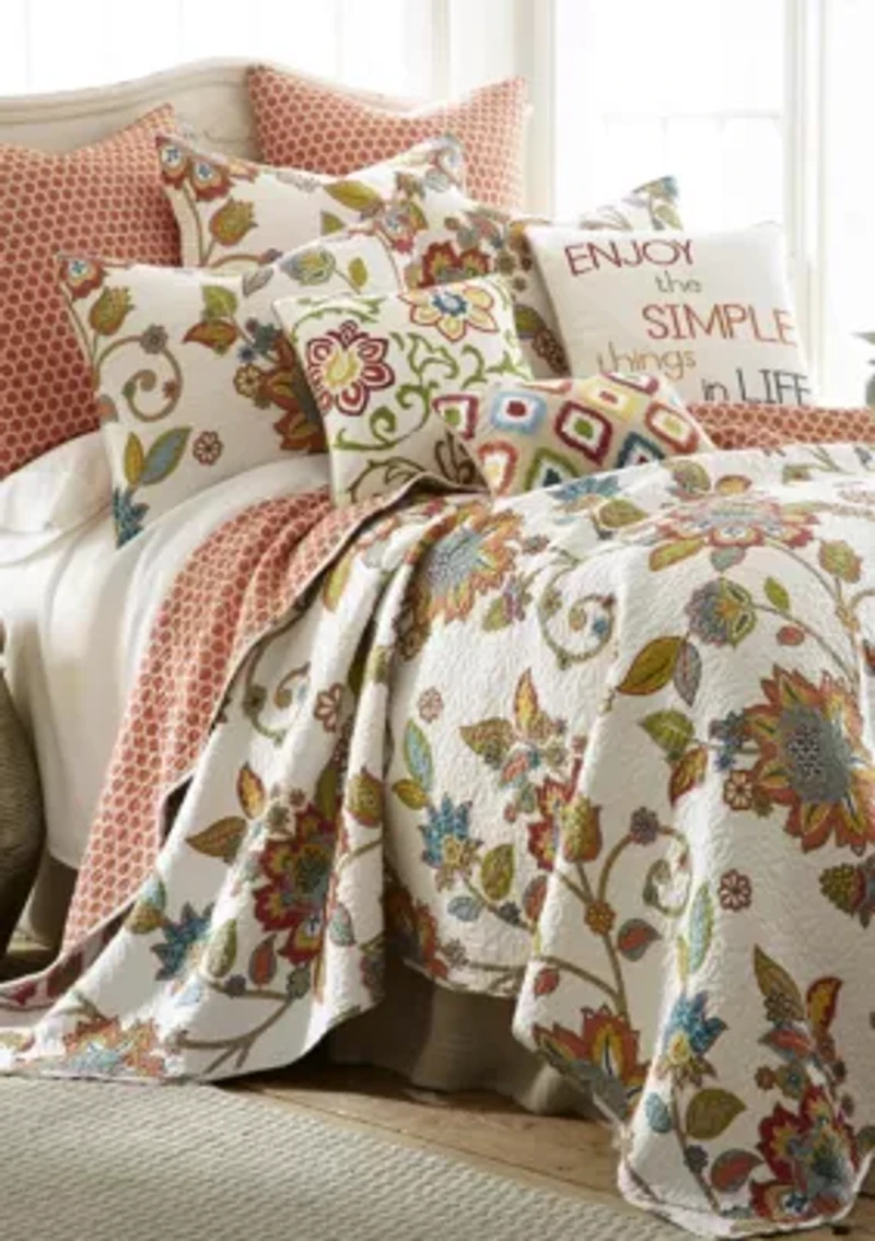 Clementine Embroidered Floral Pillow