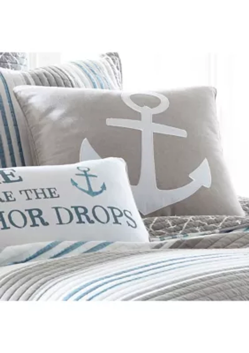 Provincetown Anchor Appliqué Pillow