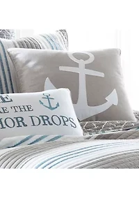 Provincetown Anchor Appliqué Pillow
