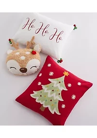 Comet & Cupid Figural Deer Pillow