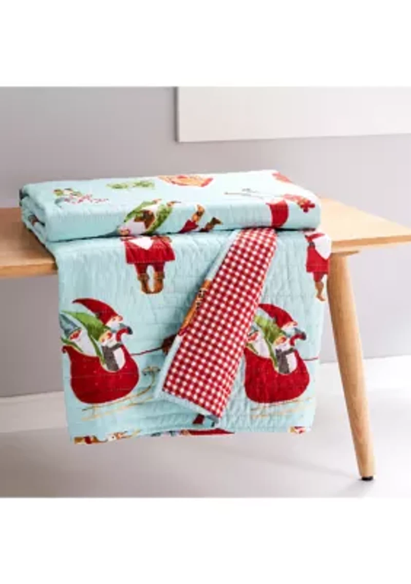 Gnome for the Holidays Quilted Throw