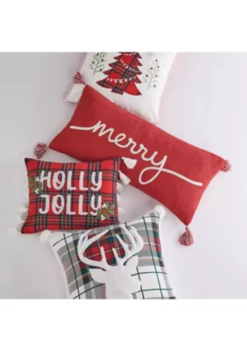Spencer Plaid Tree Whipstitch Pillow