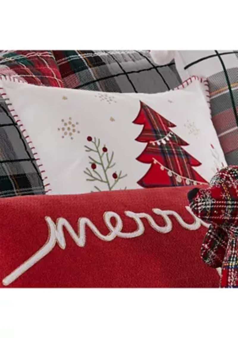 Spencer Plaid Tree Whipstitch Pillow