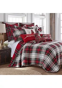 Spencer Plaid Tree Whipstitch Pillow