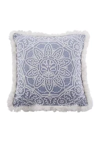  Bennett Embroidered Fringe Pillow 