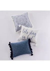  Bennett Embroidered Fringe Pillow 