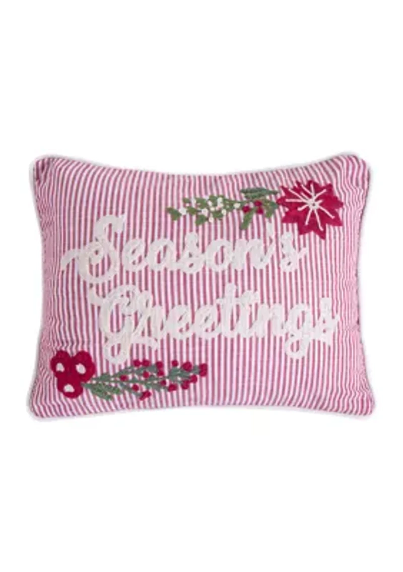 Sleigh Bells Seasons Greetings Fur Pillow