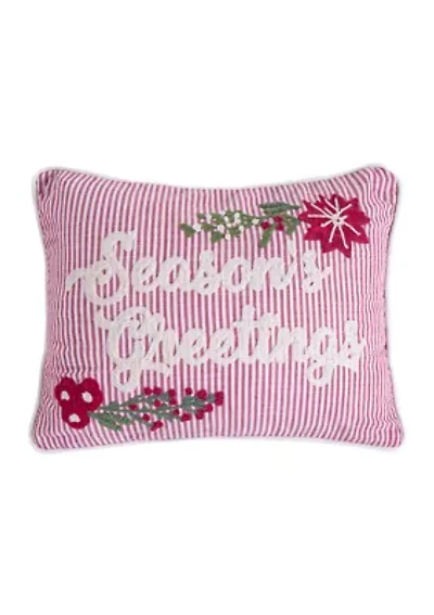 Sleigh Bells Seasons Greetings Fur Pillow