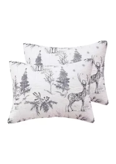 Sleigh Bells Gray Standard Sham - 2 Pack 