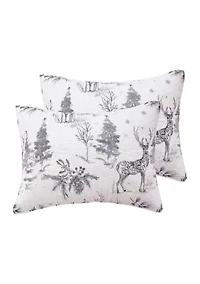 Sleigh Bells Gray Standard Sham - 2 Pack 