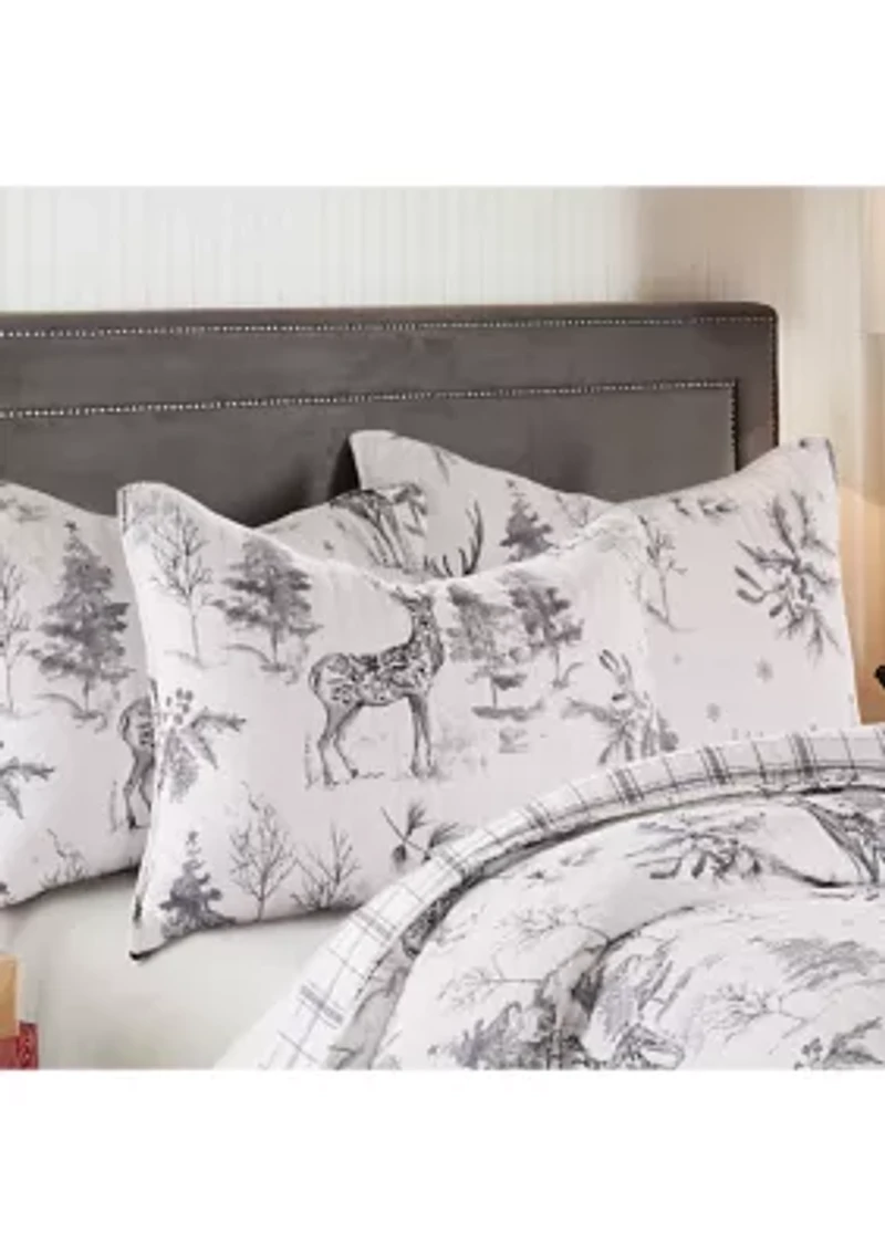 Sleigh Bells Gray Sham - 2 Pack 