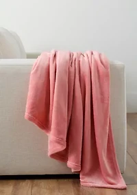 Solid Plush Throw Blanket