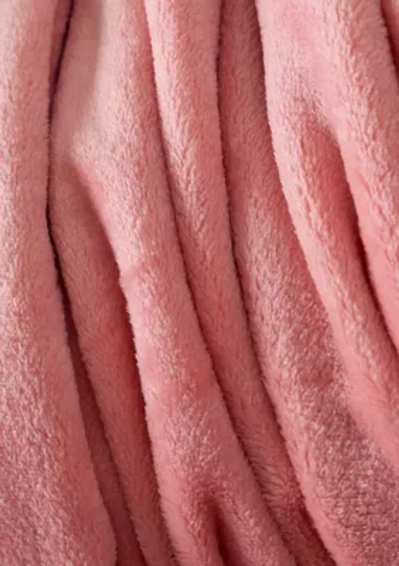 Solid Plush Throw Blanket